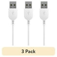 thumbnail image 1 of (3 pack) onn 3ft Lightning to USB Charging Cable, MFI Certified, Soft Touch Material, White - Compatible with iPhone 14/13/12/11/X/XR/XS/8/7/6/5, iPad, Airpods and more, 1 of 8