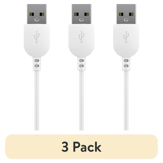 (3 pack) onn 3ft Lightning to USB Charging Cable, MFI Certified, Soft Touch Material, White - Compatible with iPhone 14/13/12/11/X/XR/XS/8/7/6/5, iPad, Airpods and more