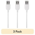 thumbnail image 1 of (3 pack) onn USB-C to USB-A Charging Cable, 6 ft, USB-IF Certified, for iPhone 15/16/17 and Galaxy Devices, White, 1 of 9