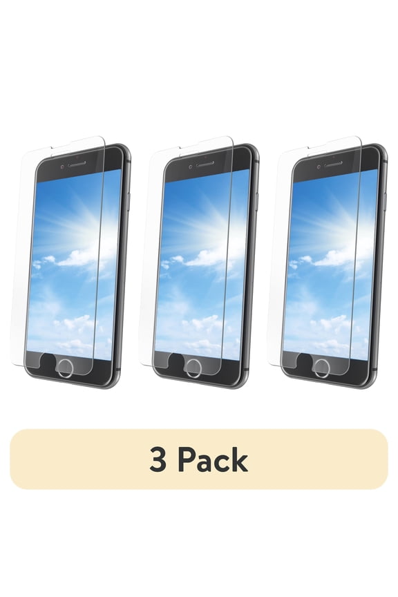 (3 pack) onn. iPhone 6/6s/7/8 Corning Glass Screen Protector