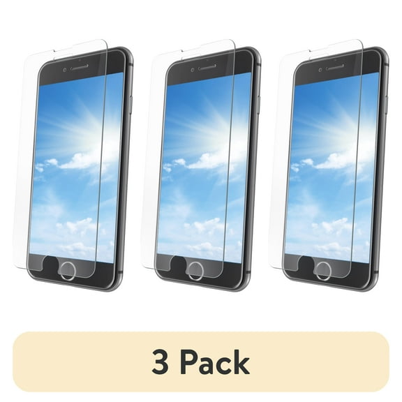 (3 pack) onn. iPhone 6/6s/7/8 Corning Glass Screen Protector