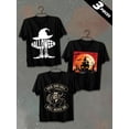 thumbnail image 1 of 3 pack pc pieces set piece halloween funny t shirtscomfort colors tshirt men's 180G 100% Cotton black halloween dancing skeleton large dancing skeleton halloween summer selection 3d not so scary nur, 1 of 7