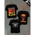 thumbnail image 1 of 3 pack pc pieces set piece halloween graphic t shirtsplain for men 180G 100% Cotton black halloween vintage christian black white nurse summer selection 3d christian black white halloween nurse danc, 1 of 7