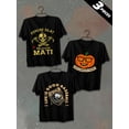 thumbnail image 1 of 3 pack pc pieces set piece halloween graphic t shirtst-shirt men 180G 100% Cotton black halloween summer selection 3d sport day of the dead not so scary nurse cats dancing skeleton halloween christi, 1 of 7