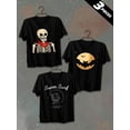 thumbnail image 1 of 3 pack pc pieces set piece halloween graphic t shirtst-shirts men 180G 100% Cotton black halloween day of the dead large nurse vintage not so scary nurse cats christian black white dancing skeleton, 1 of 7