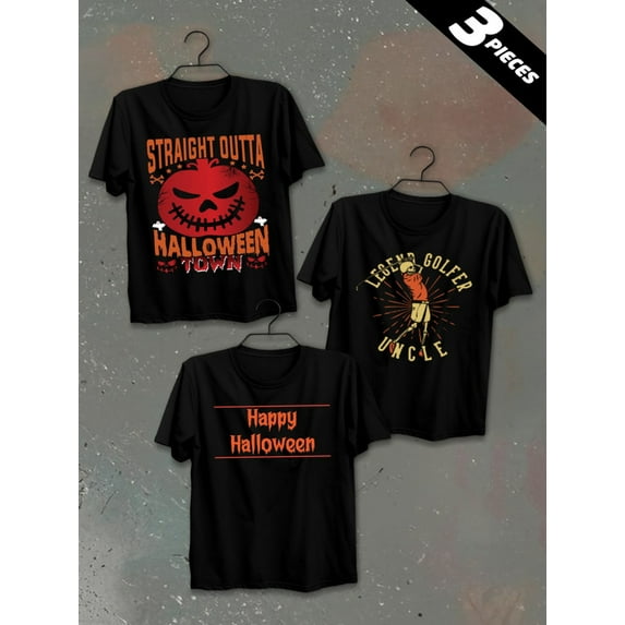 3 pack pc pieces set piece halloween printgraphic t shirts men 180G 100% Cotton black halloween day of the dead sport large not so scary nurse cats dancing skeleton nurse large summer selection 3d h