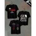 thumbnail image 1 of 3 pack pc pieces set piece halloween t shirtcotton tshirts mens 180G 100% Cotton black halloween christian black white sport dancing skeleton vintage summer selection 3d day of the dead halloween su, 1 of 7