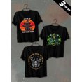 thumbnail image 1 of 3 pack pc pieces set piece halloween t-shirtscotton tshirts mens 180G 100% Cotton black halloween sport day of the dead large nurse not so scary nurse cats vintage dancing skeleton halloween summer, 1 of 7