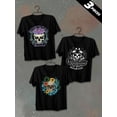 thumbnail image 1 of 3 pack pc pieces set piece halloween t-shirtsgraphic t shirts mens 180G 100% Cotton black halloween not so scary nurse cats vintage day of the dead christian black white summer selection 3d dancing, 1 of 7