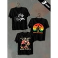 thumbnail image 1 of 3 pack pc pieces set piece halloween t shirtst-shirt mens 180G 100% Cotton black halloween christian black white vintage day of the dead nurse large dancing skeleton not so scary nurse cats hallowee, 1 of 7