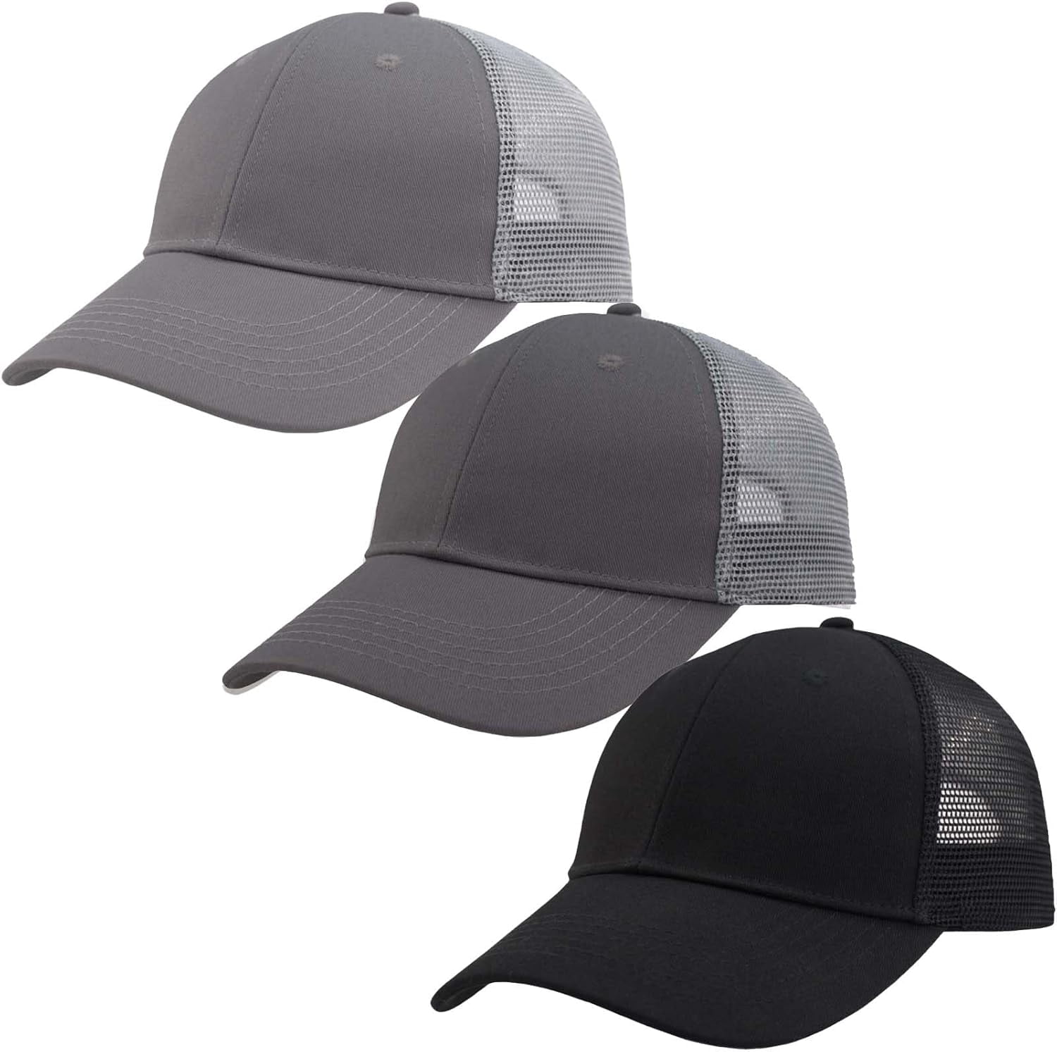 3 pack plain cotton strapback baseball hat adjustable low profile blank ...