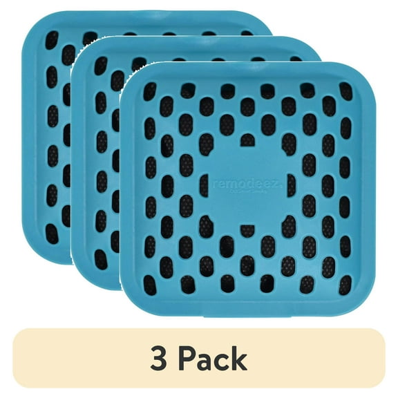 (3 pack) remodeez Cat Litter Deodorizer – Refillable Activated Charcoal Odor Eliminator, Non-Toxic, Blue