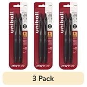 3 pack uniball  207 Plus+ Retractable Gel Pens, Micro Point 0.5mm, Black, 2 Pack