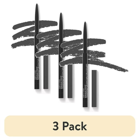 (3 pack) wet n wild Breakup Proof Waterproof Retractable Gel Eyeliner - Charcoal - Charcoal