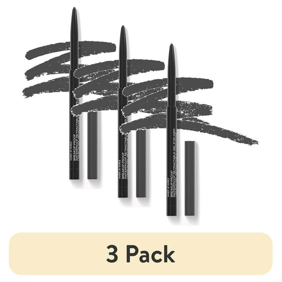 (3 pack) wet n wild Breakup Proof Waterproof Retractable Gel Eyeliner - Charcoal - Charcoal