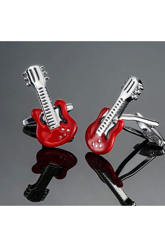 3 pair Brass Musical Instruments Cufflinks for Apparel Accessories Platinum 10mm