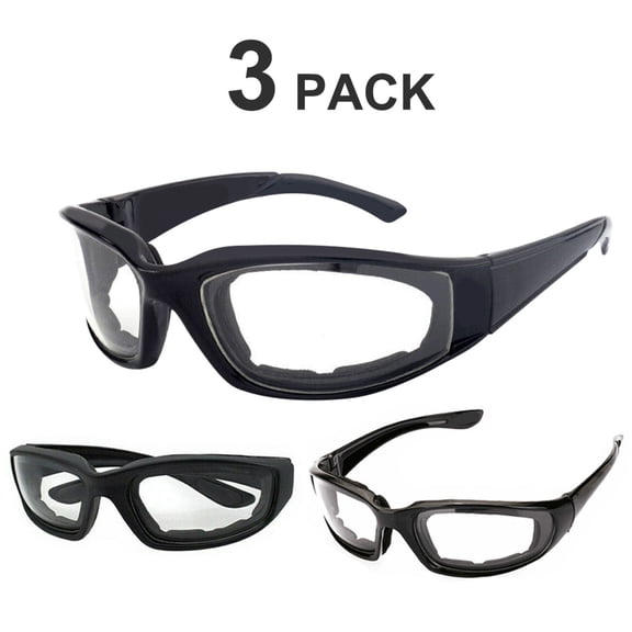 3 pairs  Motorcycle Sports Biker Riding Glasses Wind Resistant Eye Protection Clear Sports Goggles Cycling Glasses Sunglasses