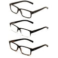 thumbnail image 1 of 3 pairs of men women rectangular modern reading glasses - comfortable readers with spring hinges +1.50, 1 of 4