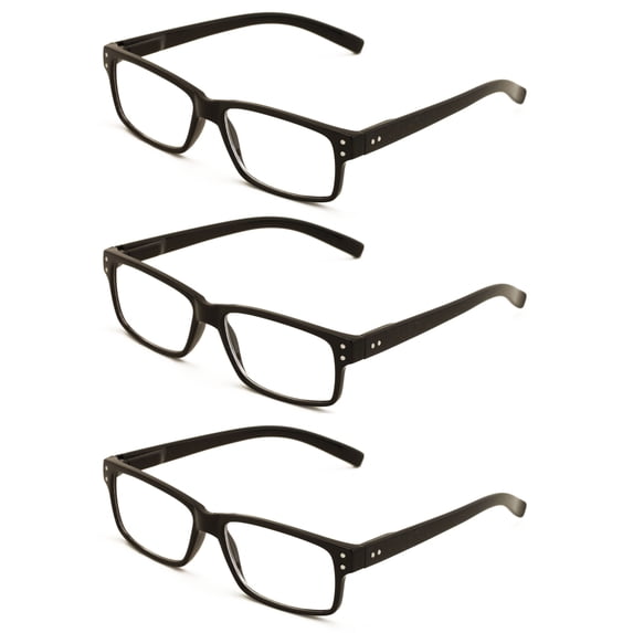 Oarton Rectangular Reader 3 pairs of men women rectangular modern reading glasses - comfortable ...