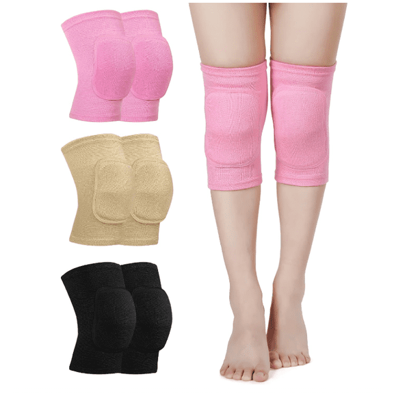 3 pairs of women's dance knee pads, anti slip knee pads, yoga cheerleading team, pole support, floor dance, volleyball
