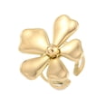 thumbnail image 1 of 3 pc 304 Stainless Steel Open Cuff Rings for Women Real 18K golden Plated Flower 37x32.5mm Adjustable, 1 of 3