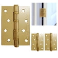 thumbnail image 1 of 3 pc 4" Door Hinge Brass Heavy Duty Interior Exterior Square Corner Thick Strong, 1 of 3