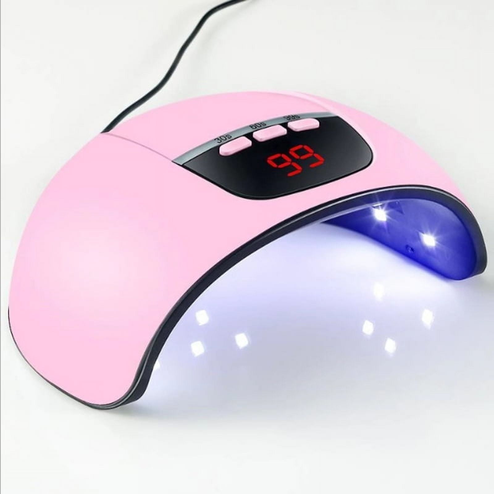 3 pc 54W Plastic Nail Dryer LED UV Lamp for Curing Nail Gel Polish Fast-Dry USB Interface Pink 18x14x7cm