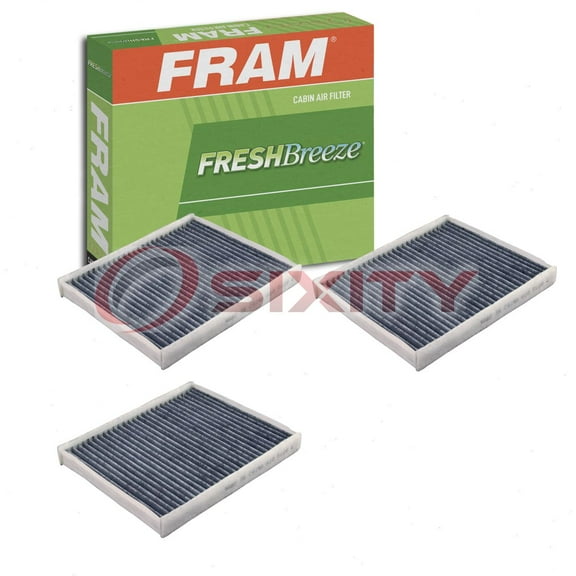 3 pc FRAM CF11176 Fresh Breeze Cabin Air Filters for C15637C JMO000010 HVAC Heating Ventilation Air Conditioning Vent Filters