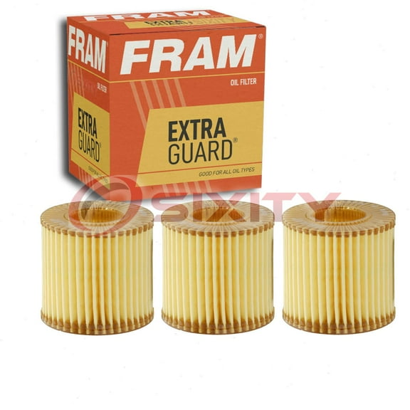 3 pc FRAM CH10358 Extra Guard Engine Oil Filters for 11 42 1 337 570 30750013 HP-7016 LF609 P149 Oil Change Lubricant Filters Fits select: 2009-2018 TOYOTA COROLLA, 2010-2020 TOYOTA PRIUS