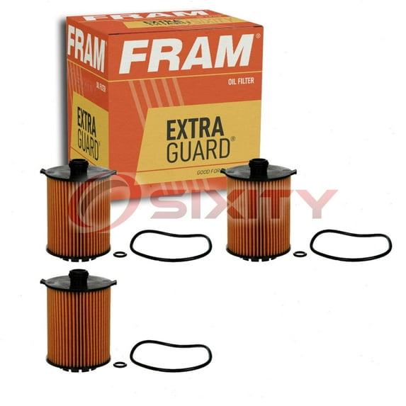 3 pc FRAM CH11816 Extra Guard Engine Oil Filters for 24460713 D378 LF511 PF2233E Oil Change Lubricant Filters Fits select: 2015-2023 VOLVO XC60, 2016-2023 VOLVO XC90