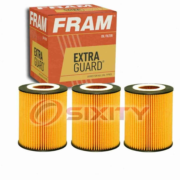 3 pc FRAM CH8081 Extra Guard Engine Oil Filters for BK6209 L34756 MK11059 Oil Change Lubricant Filters Fits select: 2001-2006 BMW 325, 2001-2006 BMW 330