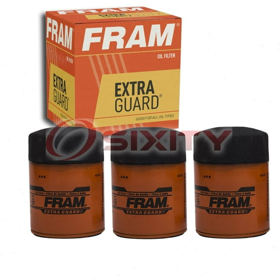 3 pc FRAM PH5 Extra Guard Engine Oil Filters for 19210338 85522MP BD7029 LF3849 PF61F Oil Change Lubricant Filters Fits select: 1995-2000 CHEVROLET TAHOE, 1988-2000 CHEVROLET GMT-400