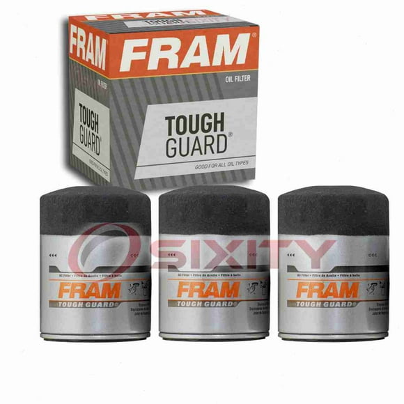 3 pc FRAM TG3682 Tough Guard Engine Oil Filters for 14363-A 3I-1269 613 A7627 FC-157 L809 PL-107 TP509 Oil Change Lubricant Filters Fits select: 1995-1997 NISSAN TRUCK, 1993-1994 NISSAN D21