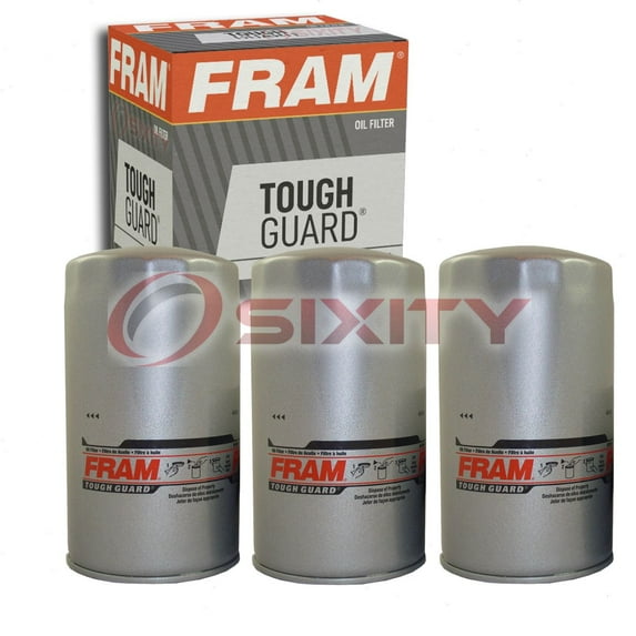 3 pc FRAM TG3976A Tough Guard Engine Oil Filters for 113071 30.00134-01 516 6023 F538G FFR-84012 P-2422 PMX-169 TP512 WD-92 WP-71 Oil Change Lubricant Filters Fits select: 2013-2023 RAM 2500