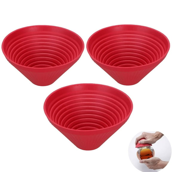 3 pc of Jar Openers, Multi-Purpose Reusable Rubber Gripper Jar Opener for Seniors with Arthritis Weak Hands Gripper Rubber Jar, Multi-Purpose Bottle Lid Openers Fit for Most Bottles