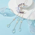 thumbnail image 1 of 3 pc Moon Natural Amethyst & Electroplated Natural Quartz Pendants Decorations with Brass Finding and Glass Leaf Charm for Home Decorations 265mm, 1 of 4