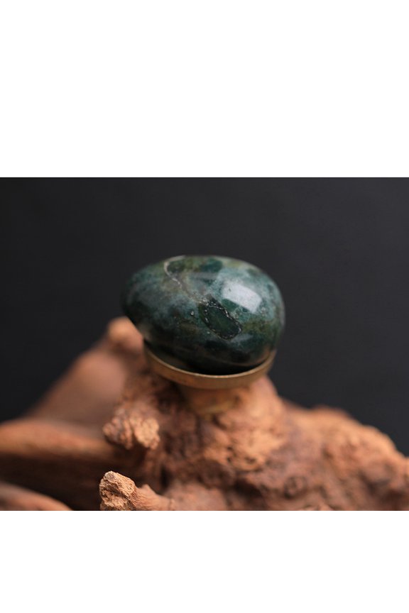 3 pc Natural Moss Agate Egg Figurines Statues for Home Office Desktop Decoration 30x20mm