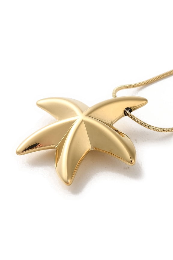 3 pc PVD Vacuum Plating 304 Stainless Steel Snake Chain Necklaces Starfish Pendant Necklaces Golden 16.42 inch(41.7cm)DIY