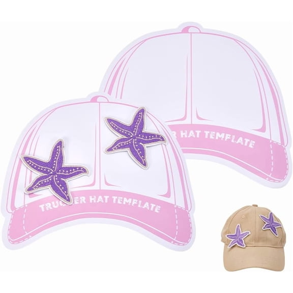 3 pc Printed PVC Hat Template Pearl Pink 180x210x0.3mm