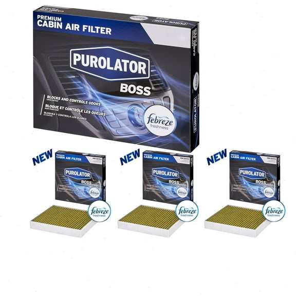 3 pc Purolator BOSS PBC36154 Cabin Air Filters for HVAC Heating Ventilation Air Conditioning Vent Filters