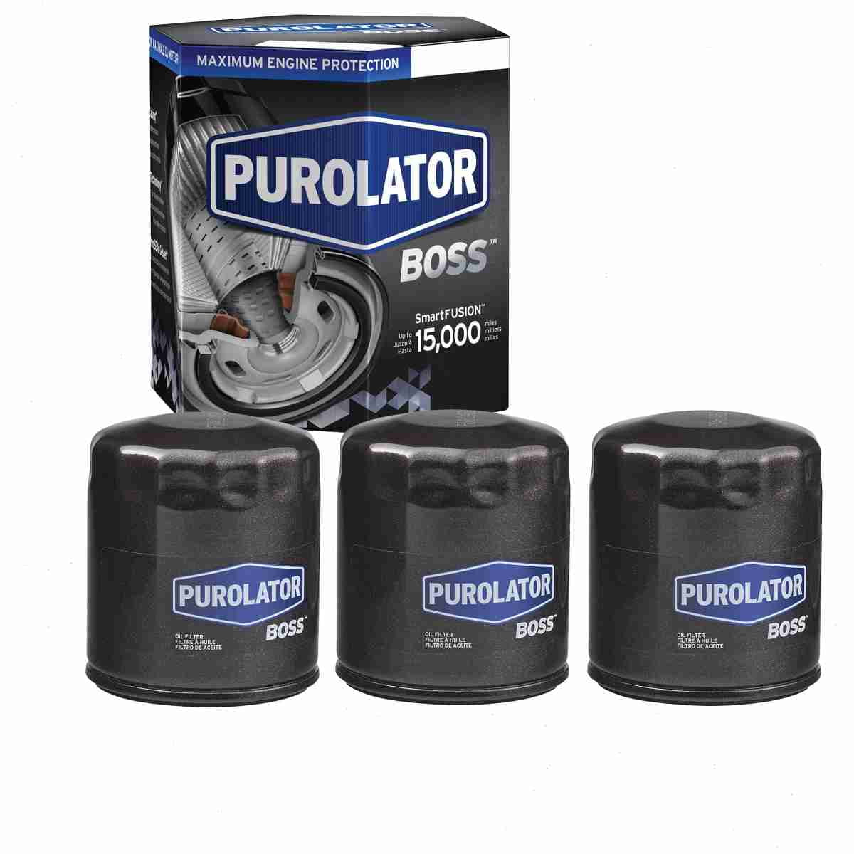 3 pc Purolator BOSS PBL10241 Engine Oil Filters for Oil Change Lubricant Filters