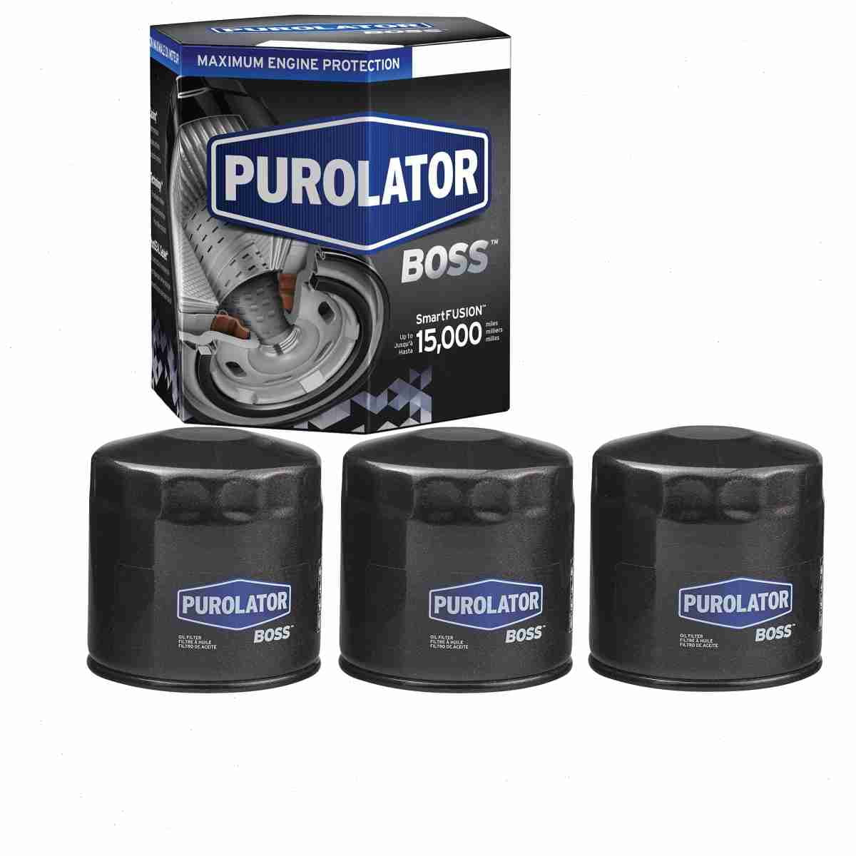 3 pc Purolator BOSS PBL14670 Engine Oil Filters for Oil Change