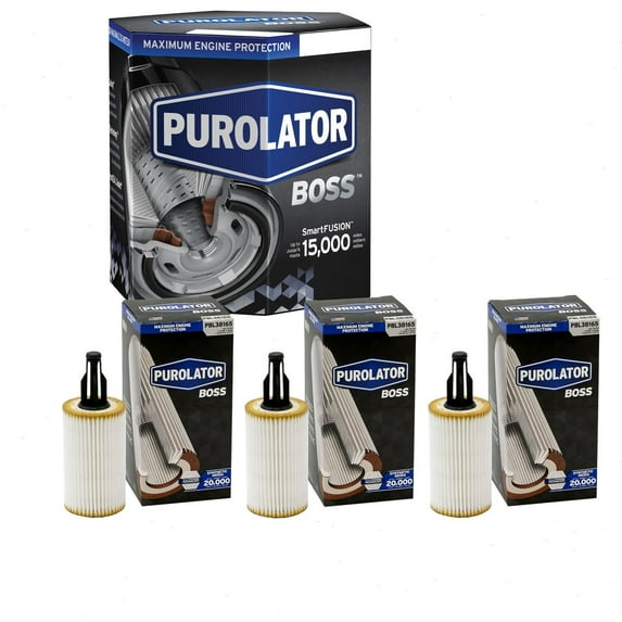 3 pc Purolator BOSS PBL38165 Engine Oil Filters for Oil Change Lubricant Filters