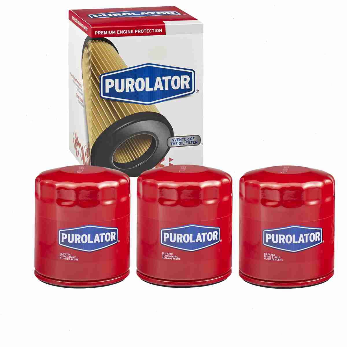 3 pc Purolator L10241 Engine Oil Filters for 130 61348 Oil Change Lubricant Filters