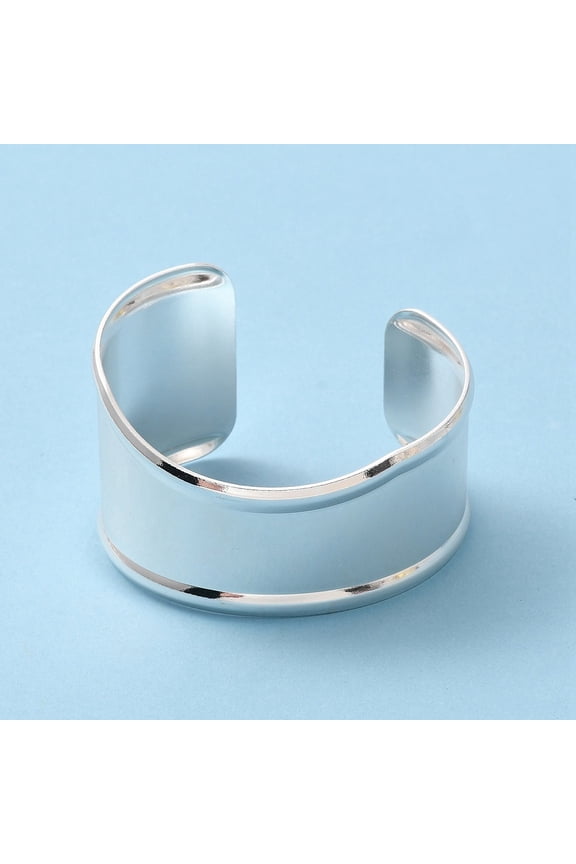 3 pc Rack Plating Brass Cuff Bangles Open Bangles for Women Silver 1~1-5/8- inch(2.55~4.1cm) Inner Diameter: 1-7/8 x2-3/8 inch(4.8x6cm)