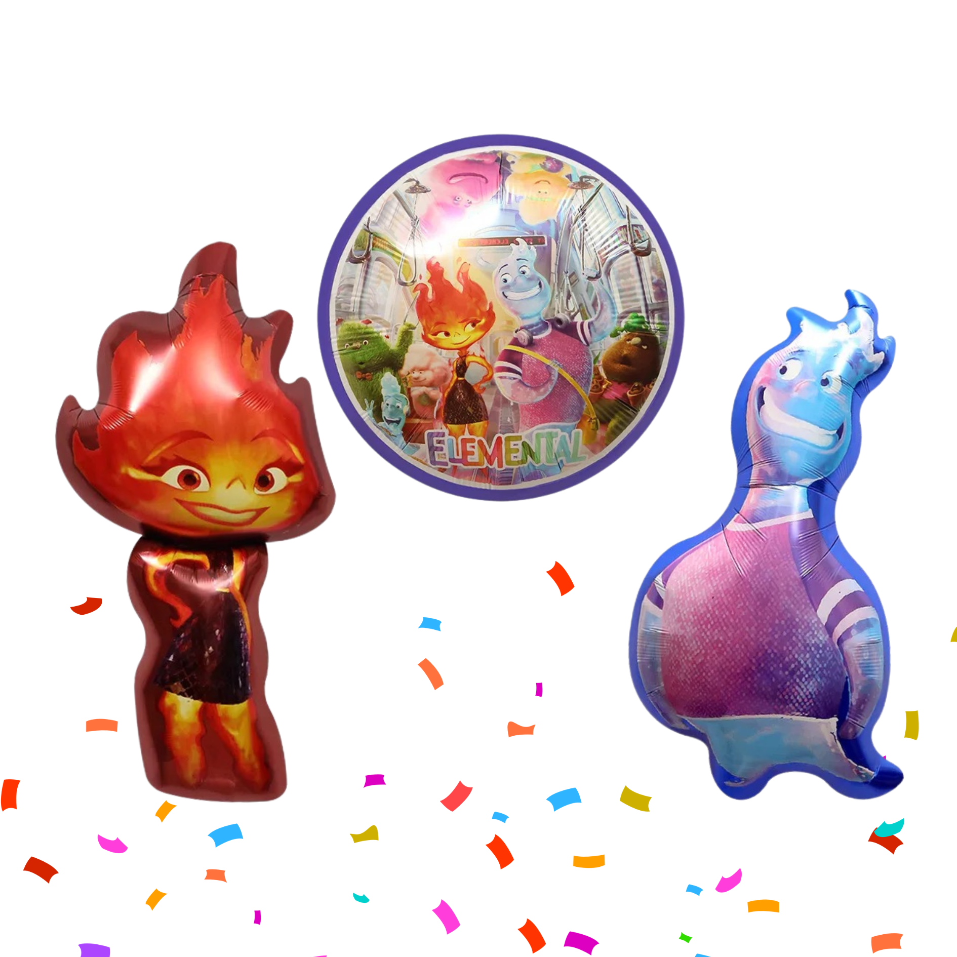 3 pc set Elemental Happy Birthday Balloons for Party Decoration