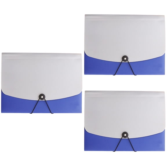 3 Pack Expanding File Folders with 13 Pockets, A4 Accordion Organizer with Buckle and Dividers, File Folder Set