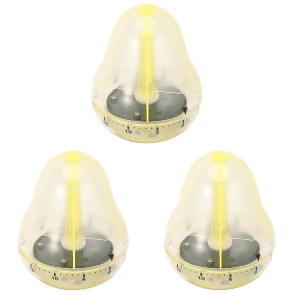 3 pcs 60 Minutes Mechanical Timer Household Timer Kitchen Reminder (Yellow)