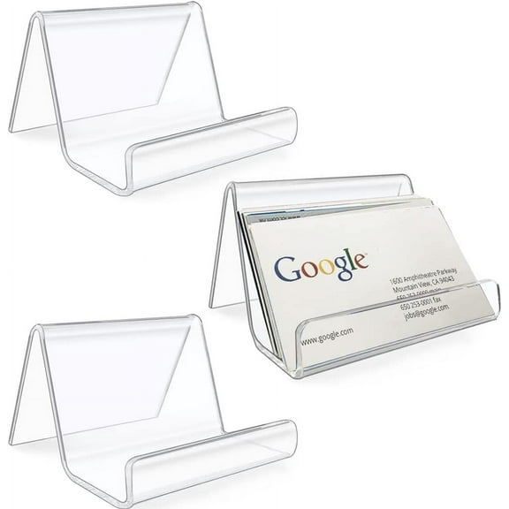 3 pcs Acrylic Business Card Holders, lyfLux Desktop Transparent Business Card Display Rack, Plastic Business Card Holder, for Placing and Displaying Business Cards, Capacity: 60 Sheets