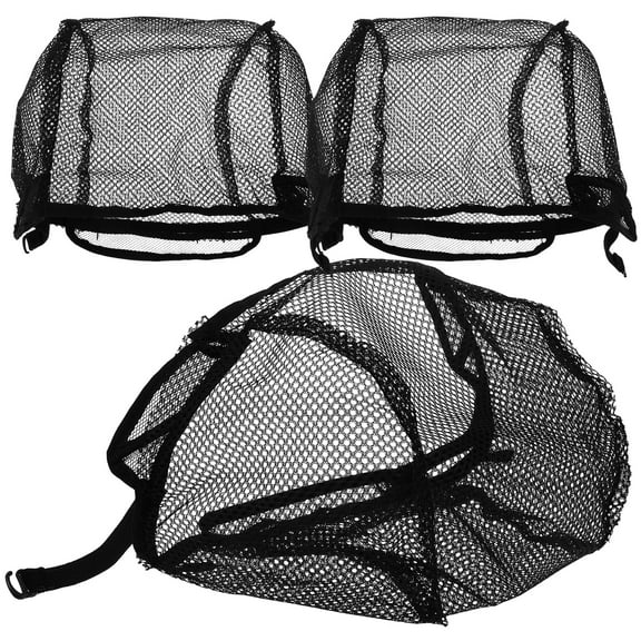 Raindrops Mesh Net Liner Cap Black Stable 3Pcs 10.22X5.50X0.20In